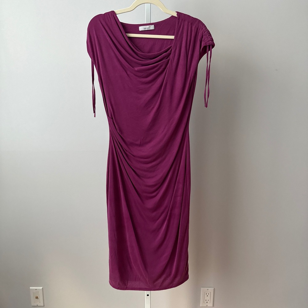 Per Una sz‎ 4 Magenta Cowl Neck Ruched Sheath Dress Feminine